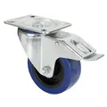 Adam Hall 372191 Swivel Castor 100 mm with blue Wheel and Brake