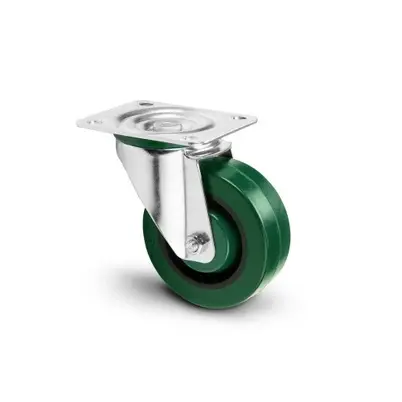 Adam Hall 372251 Swivel Castor 100 mm Heavy Duty with Green Wheel