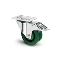 Adam Hall 372291  Swivel Castor 100mm Heavy Duty with green Wheel and Brake