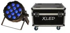 Bright Xled RGBW 10 stk i flightcase Xline