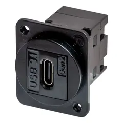Canford TUK D-Series keystone USB 3.1 C-female to C-female, black