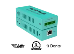 Turtle AV Dante Pro 2Ch Analog Line Output Adapter w/Gain Controls