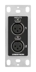 Crestron DM-NAX-2XLRI-1G Audio-over-IP Wall Plate with XLR, Black, 1-Gang