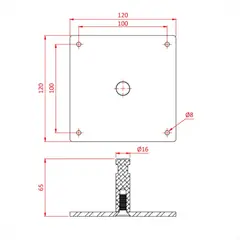 Doughty G1405 Baby Pin Wall Plate 16mm