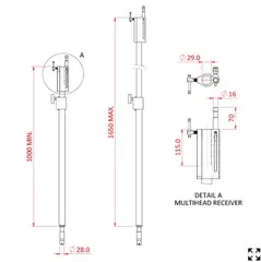 Doughty T44640 Two Stage Extension (1.00m - 1.65m)