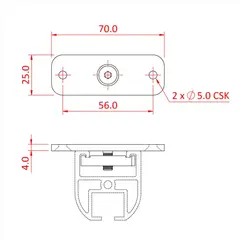 Doughty T81110 Doughty Rail Ceiling    B racket