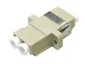 Adapter MM LC-DPX OM1/OM2 Beige Med flens, metall klips,keramisk hylse