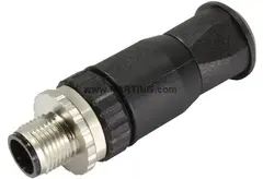 Harting M12-Screw-5P-ACOD-M-STR Kabelplugg M12 5P Male Svart