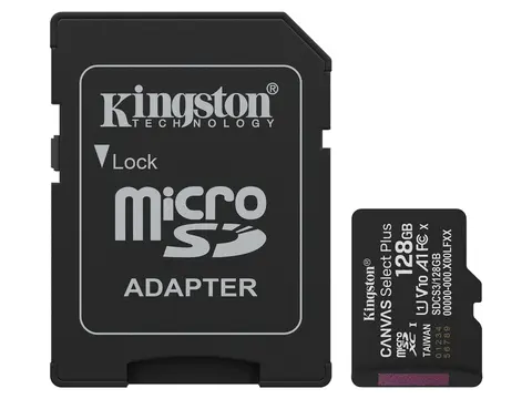 Kingston microSDXC Canvas Select Plus 128GB Med Adapter, Opp til 150 MB/s read