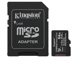 Kingston microSDXC Canvas Select Plus 64GB Med Adapter, Opp til 150 MB/s read