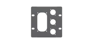 LMT P40-03 3U Panel 1xSchuko 3xXLR Kvartboks