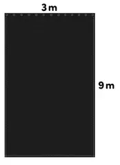 Molton Stage Sceneteppe B=3m H=9m Black 300g/m²  12mm