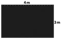 Molton Stage Sceneteppe B=4m H=3m Black 300g/m²  12mm