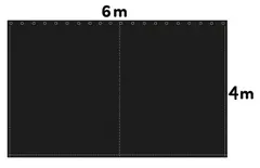Molton Stage Sceneteppe B=6m H=4m Black 300g/m²  12mm