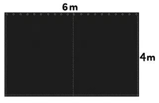 Molton Stage Sceneteppe B=6m H=4m Black 300g/m&#178;  12mm