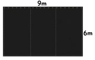 Molton Stage Sceneteppe B=9m H=6m Black 300g/m²  12mm
