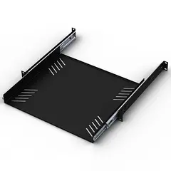 Penn 1U Sliding Rack Tray 380mm Deep Black Recommended Load Capacity 19Kg