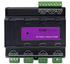 Visual RdmRelay DIN rail DMX RDM 4-Channel Relay