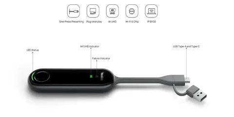 Yealink PA20 Wireless Pod Wireless sharing | Smooth presentation